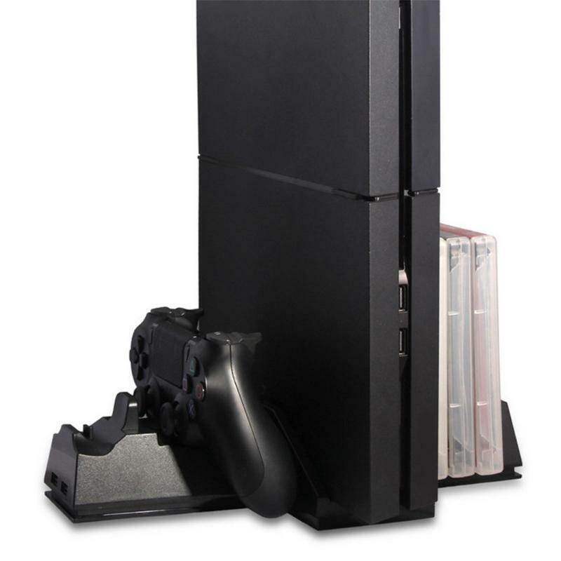 Charging Dock with Cooling Fan & Game Discs Storage Rack Fits for PS4/PS4 Pro