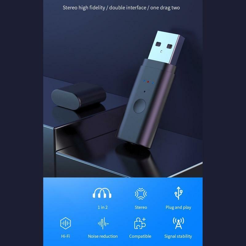 Audio Adapter 3.5 Aux USB Transmitter BT5.2 Wireless Speaker Radio Receiver