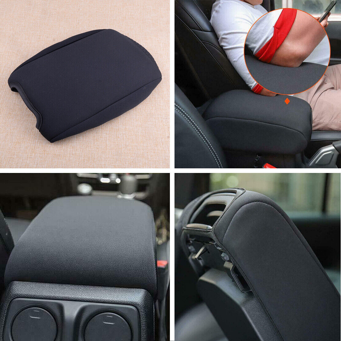 Center Console Cover Armrest Pad fit for Jeep Wrangler JL 2018-2019 Gladiator JT