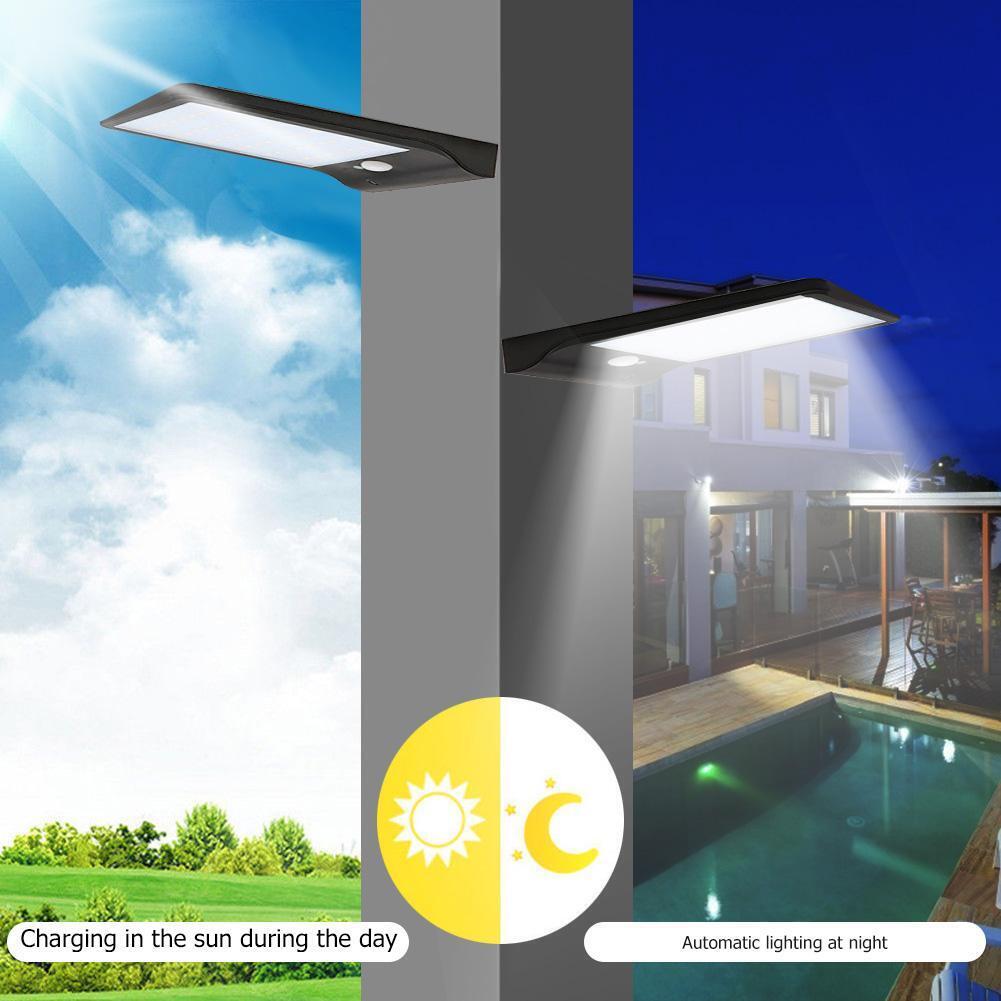 48 LEDs Solar 3 Modes IP65 Motion Sensor Lights Outdoor Wall Lamp (Black)