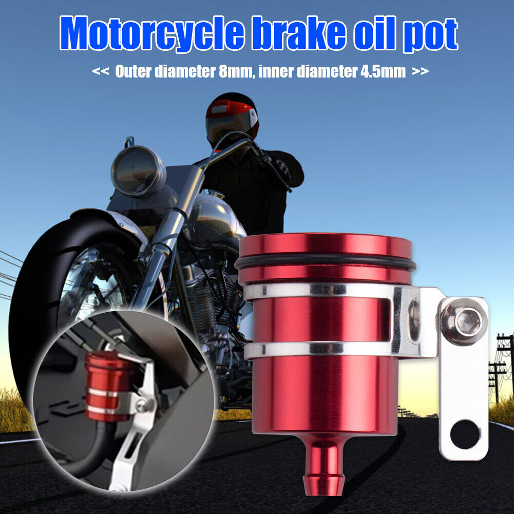 Universal Motorcycle Brake Fluid Reservoir Clutch Tank Oil Fluid Cup (Red)