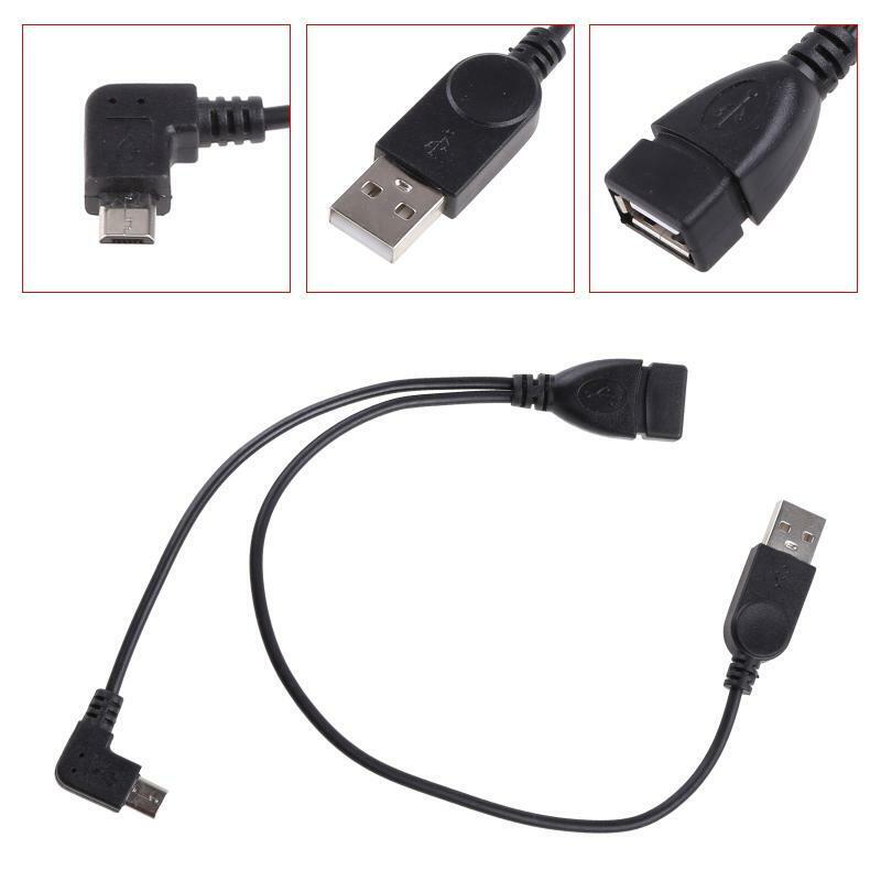 Micro USB 5 Pin Male To USB 2.0 Female Host OTG Y-Splitter Power Adapter Cable
