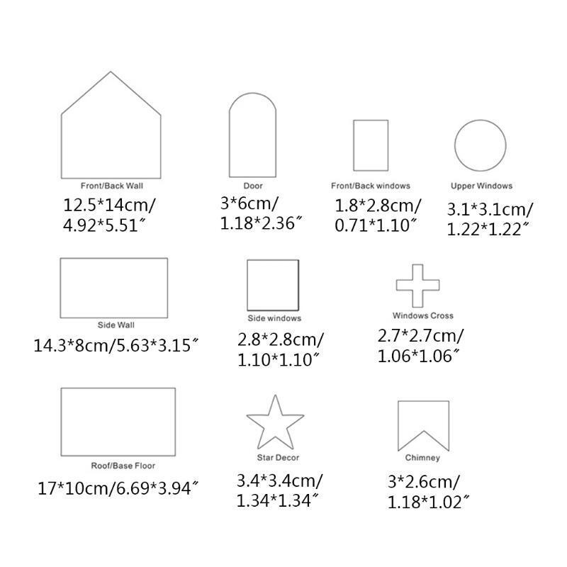 10-Piece Gingerbread House Cookie Cutter Kit Chocolate Little House Biscuit Mold