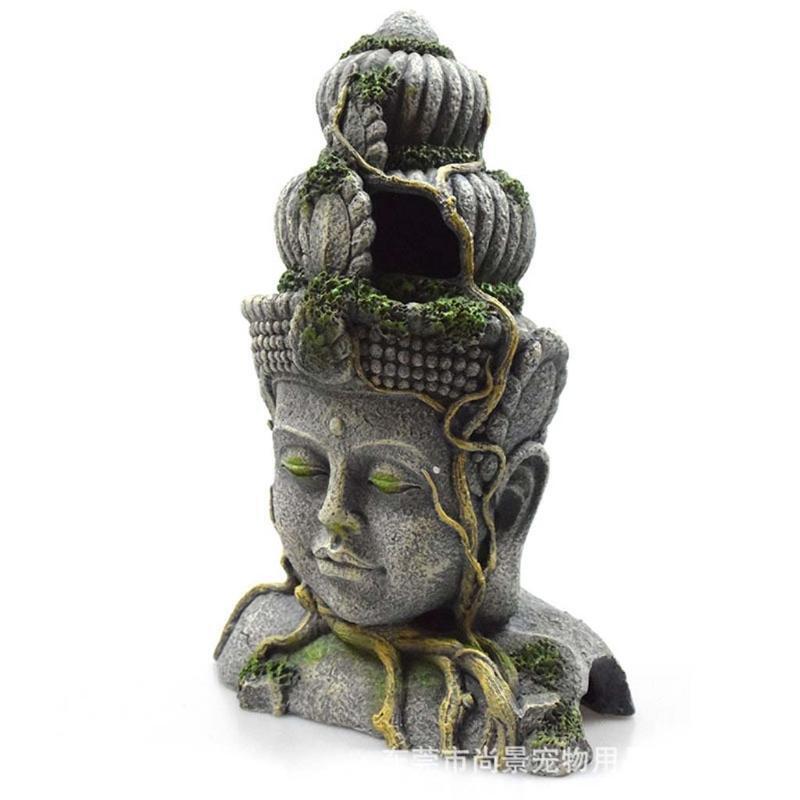 Classic Aquarium Decoration Bodhisattva Statue Fish Tank Shelter Cave for Betta