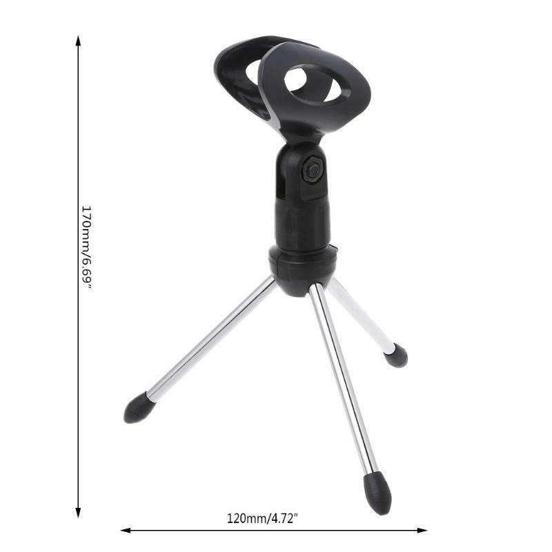 Mini Portable Microphone Holder Desktop Foldable Mic Stand Tabletop Tripod