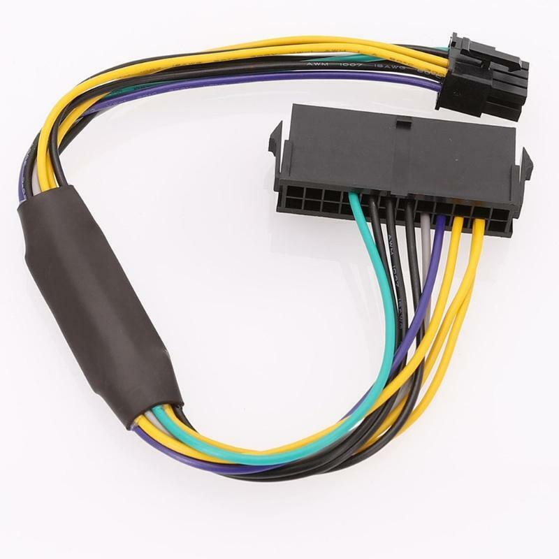 30CM/11.8in For Dell Optiplex 9020 3020 7020 8-pin Power Cord ATX 24p To 8p Line