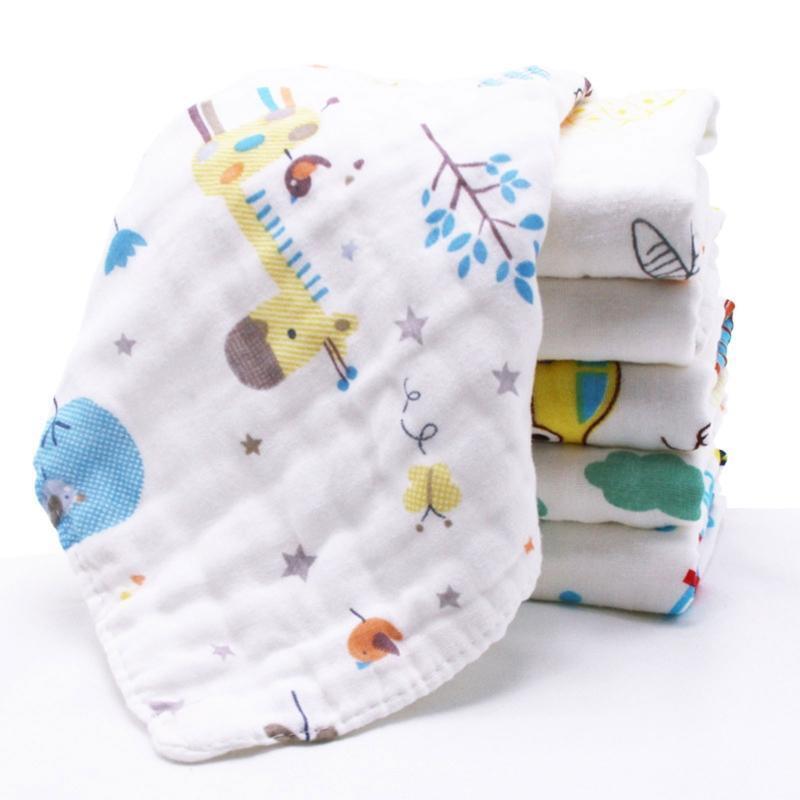Portable Seersucker Handkerchief Infants Small Towel Cotton Hankies Small Towel