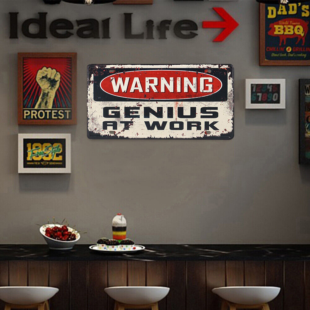 Metal Signs Warning Sign Iron Painting Metal Wall Art Plaque Poster 30x15cm