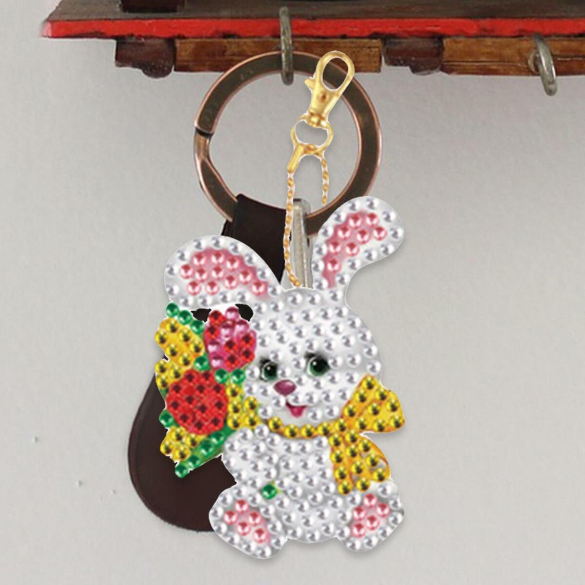15x  Keychains  Bunny Rhinestone Pendants Bag Decor