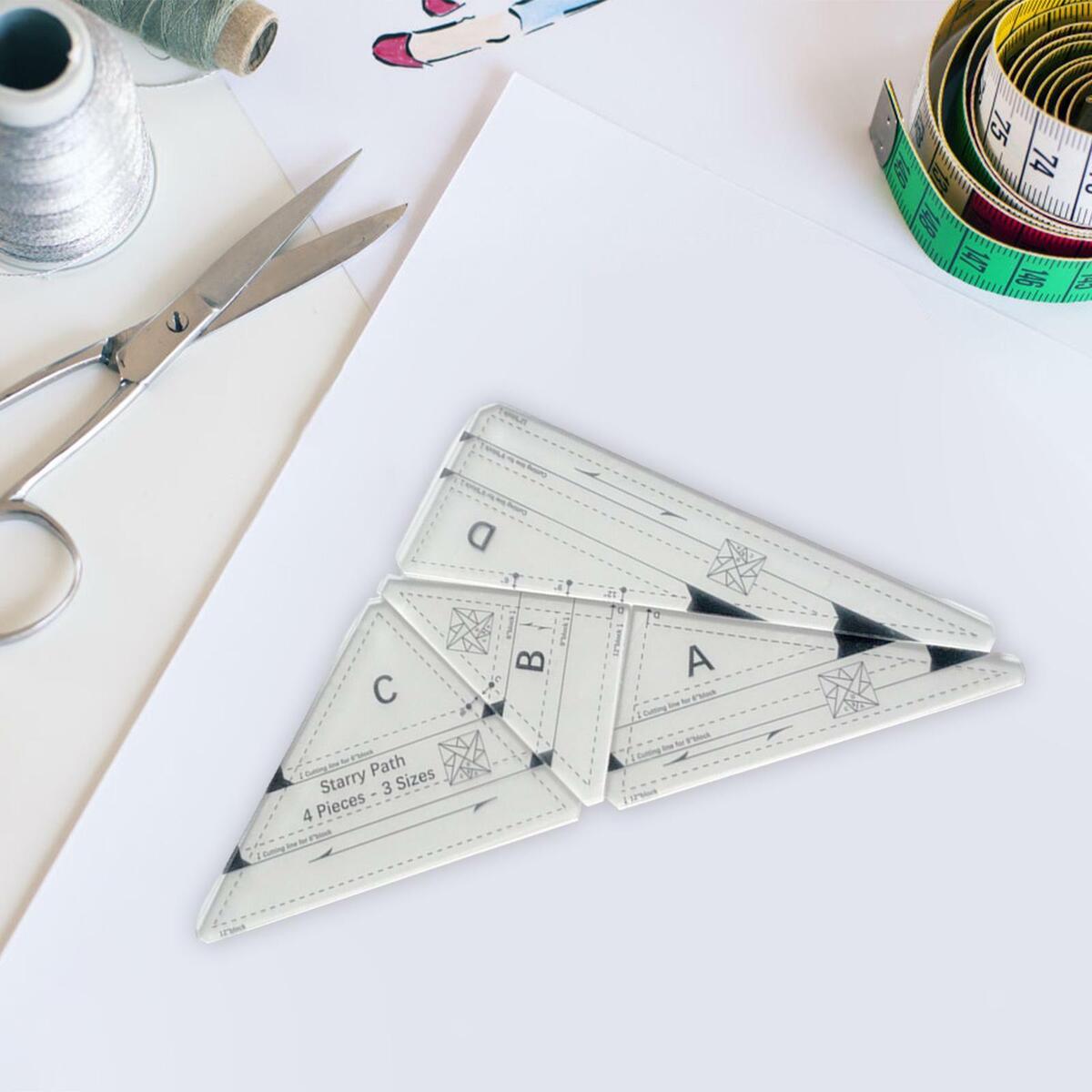 Set of 4 Triangle Quilting Ruler Sewing Craftwork for