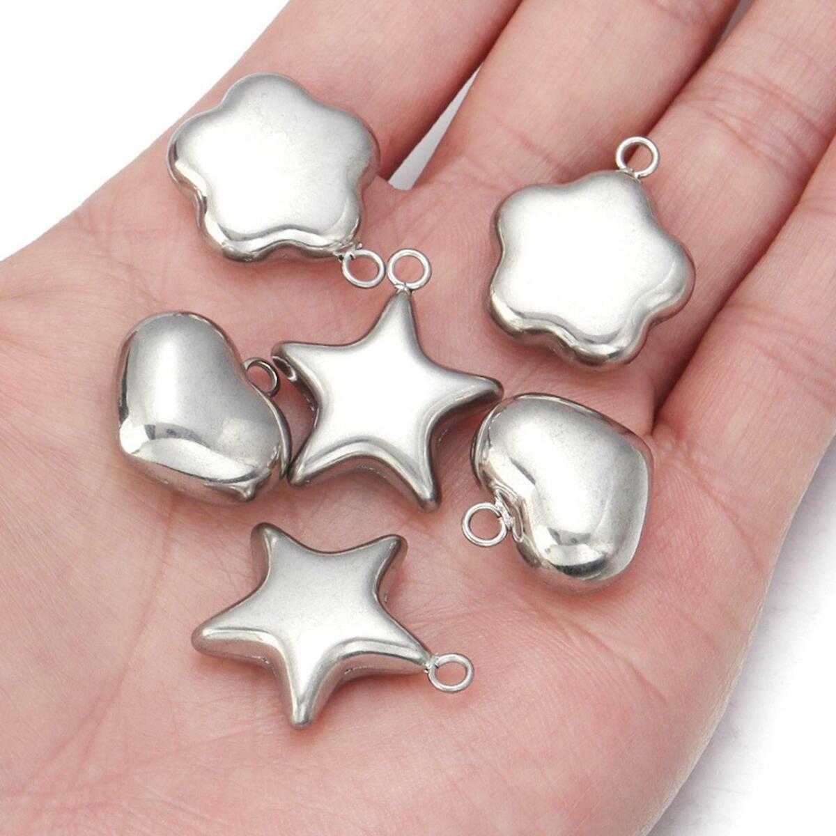 6 Pieces  Charms Pendants 304 Stainless Steel for Jewelry Making