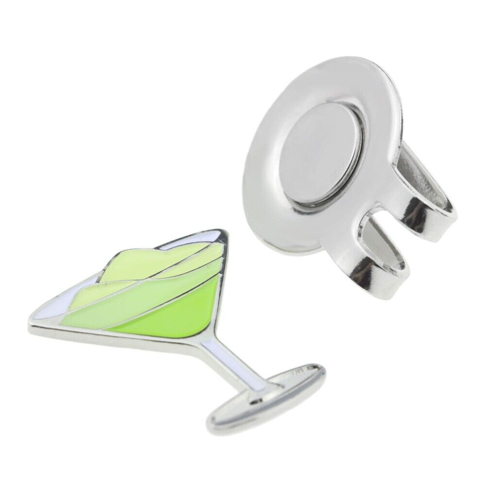 1 Piece Personalised Green Wine Glass Magnetic Hat Clip With Golf Ball Marker