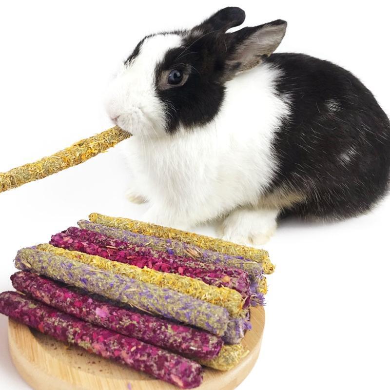 18 Pieces Hamster Chew Sticks Timothy Hay Treat for Guinea Pig Rabbits Gerbil