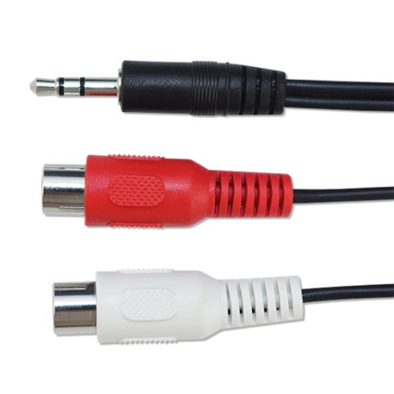 RCA Audio Adapter Connector 3.5mm Audio Cable 1 Male To 2 RCA Plug Female