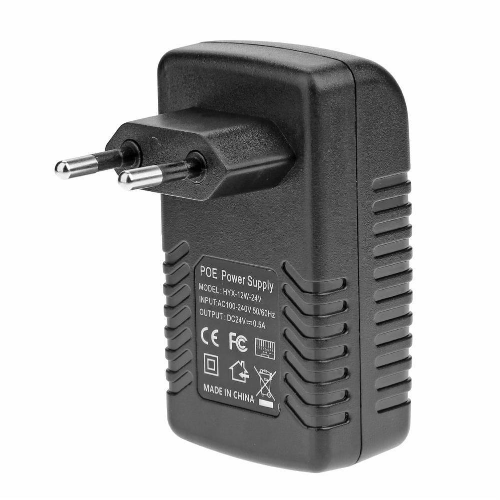 24V 0.5A 12W Wall Plug POE Injector Ethernet Adapter IP Camera Switch (EU)