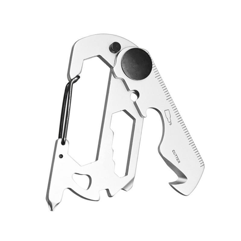 Carabiner Clip, Stainless Keychain Clip Multifunctional Bottle Opener Keychain