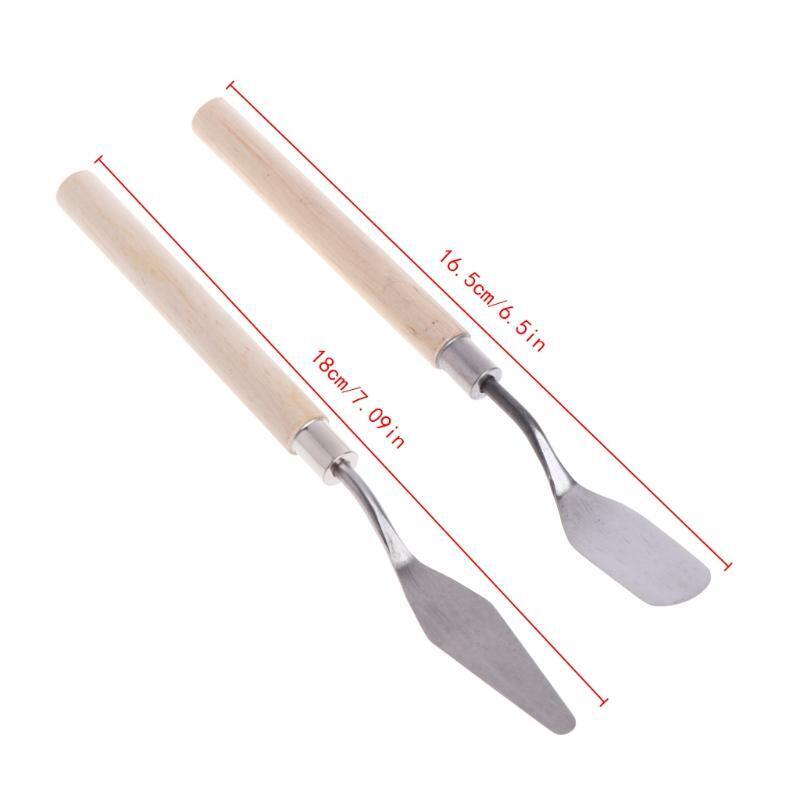 Palette Spatula 2Pcs Artist Metal Knives Set Color Blending Set Accessory
