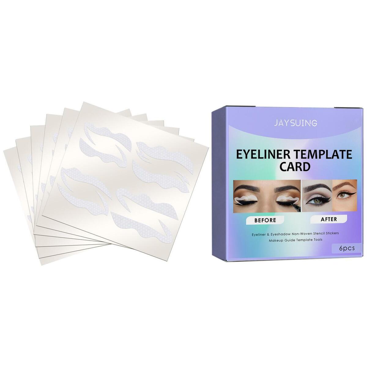 6Pcs Eyeliner Stencils Template Eyeliner Card for Beginner Quick Makeup Tool