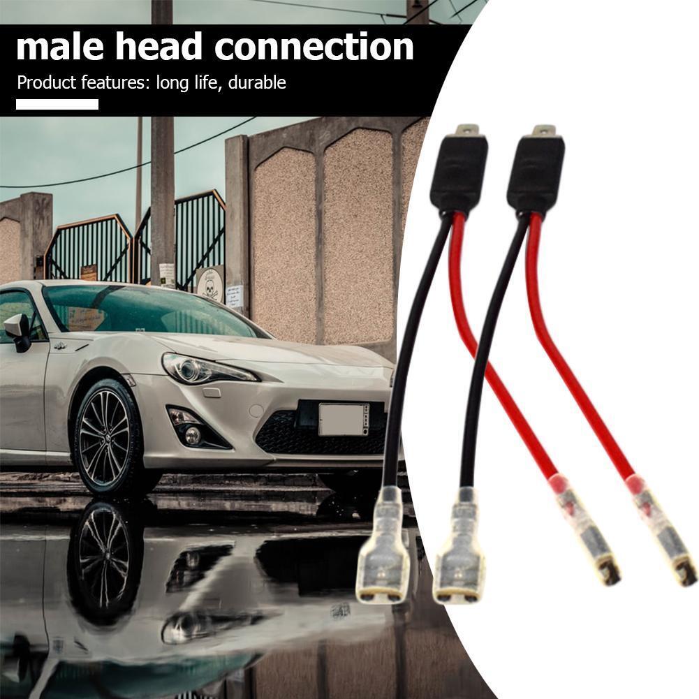 2x H1 LED Headlight Wiring Harness Male Plug Single Diode Converter Cables 