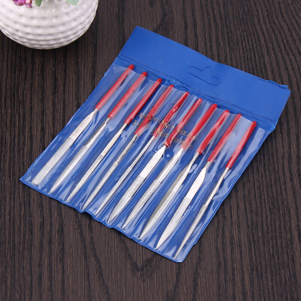 10Pcs Guitar Violin Zither Diamond File Needle Handle Files Instrument DIY