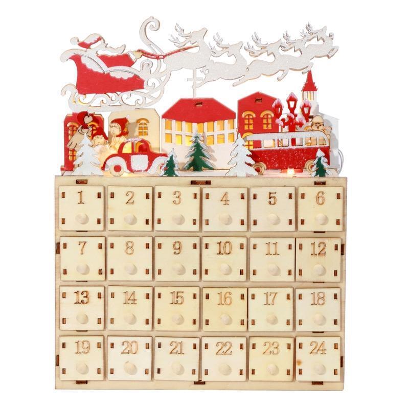 Christmas Plywood Advent Calendar Book Xmas Countdown Christmas Decoration