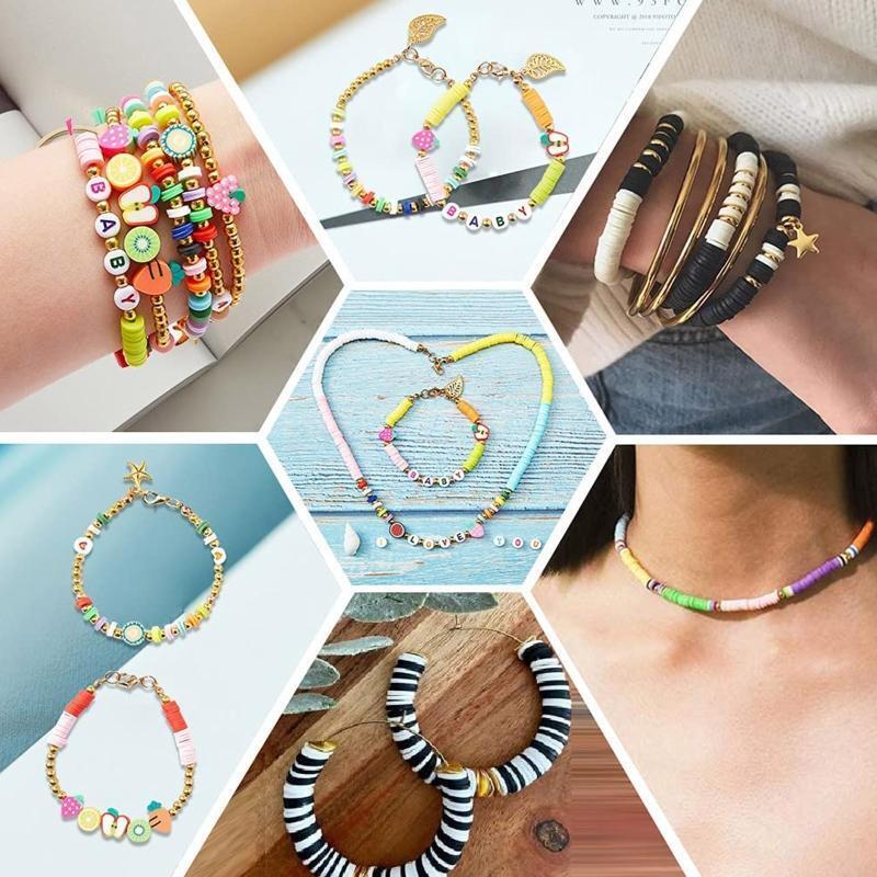5000 Pcs Soft Clay Beads Flat Round Polymer Clay Beads DIY Jewelry Marking Kit