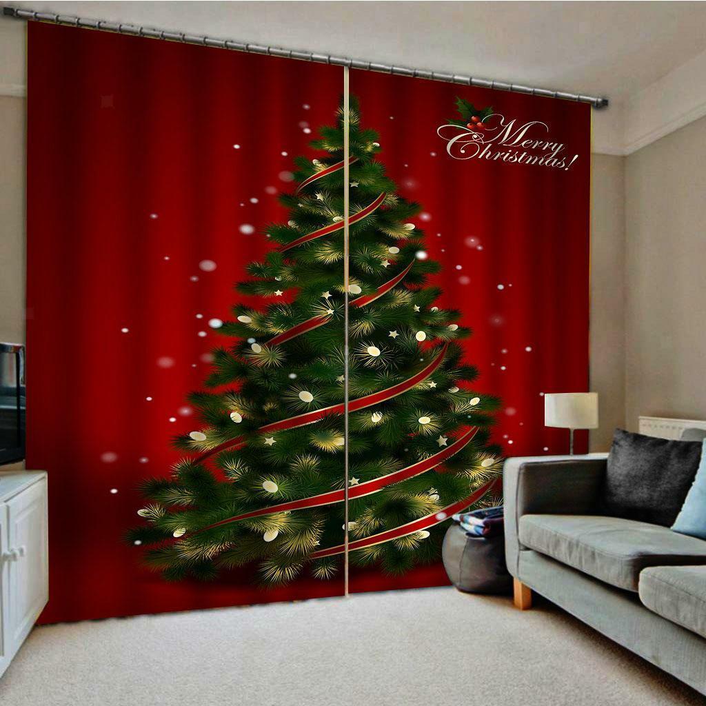 40x55" Christmas Curtains Set Bedroom Child Room Waterproof 2Panels Drapes
