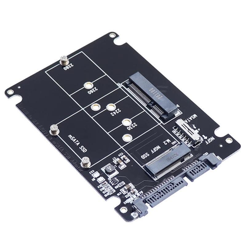 M.2 Ngff MSATA 2-in-1 to Sata Serial Port Adapter Support Full Size with B Key