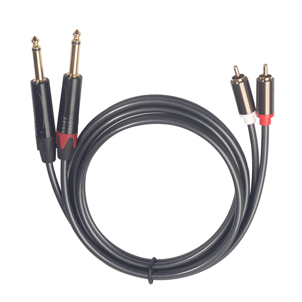 Cable 1/4"  2x 6.35mm to Dual RCA Phono  for Mixer Amplifier