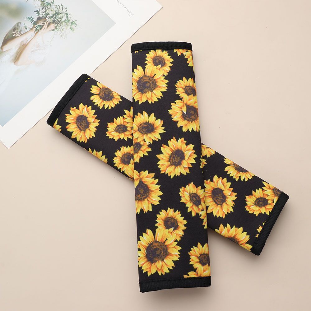 Car Seat Belt Pads Backpack Straps Sunflower Shoulder Seat Belt Cover Universal