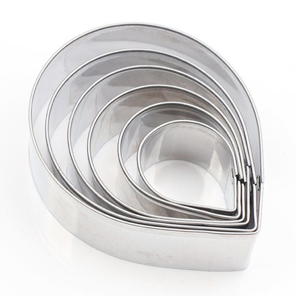 6Pcs Stainless Steel Polymer Clay Cutters Rose Flower Petal DIY for Designer