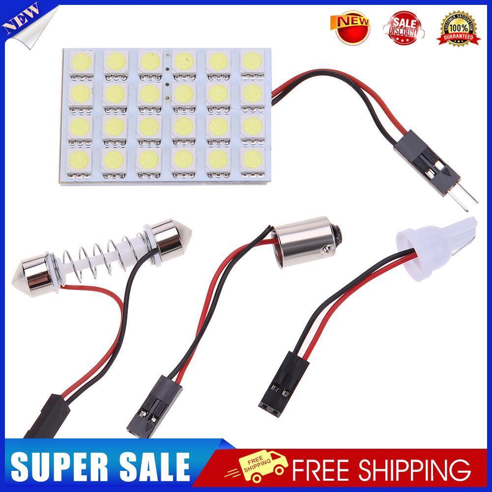 T10 5050 24SMD LED Panel Car Interior White Light Festoon Dome Lamp Blub