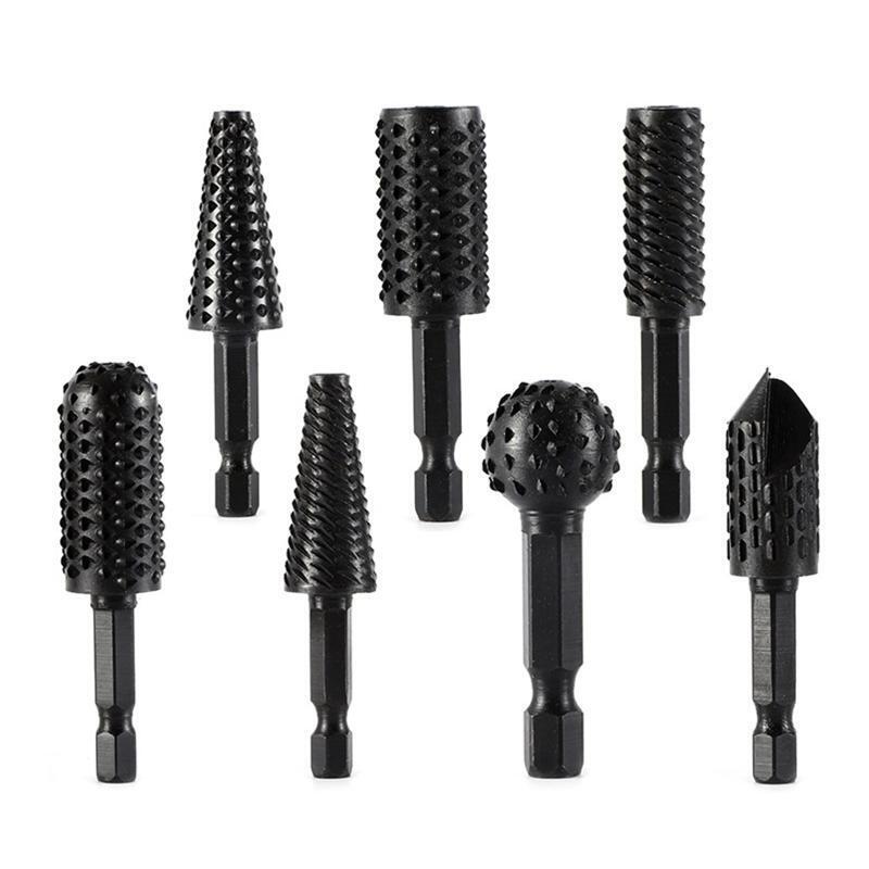7 Pcs Rotary Cutting Burr Set with 1/4 Inch Shank Carpentry Filing Tool