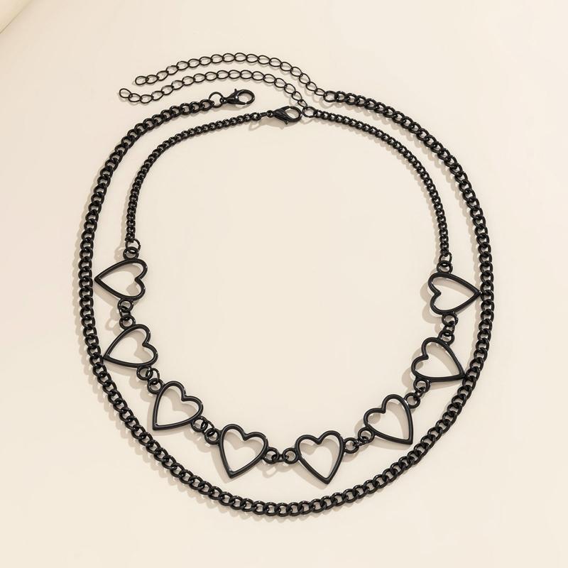 Heart Necklace Choker Goth Choker Chain Necklace Punk Clavicle Chain