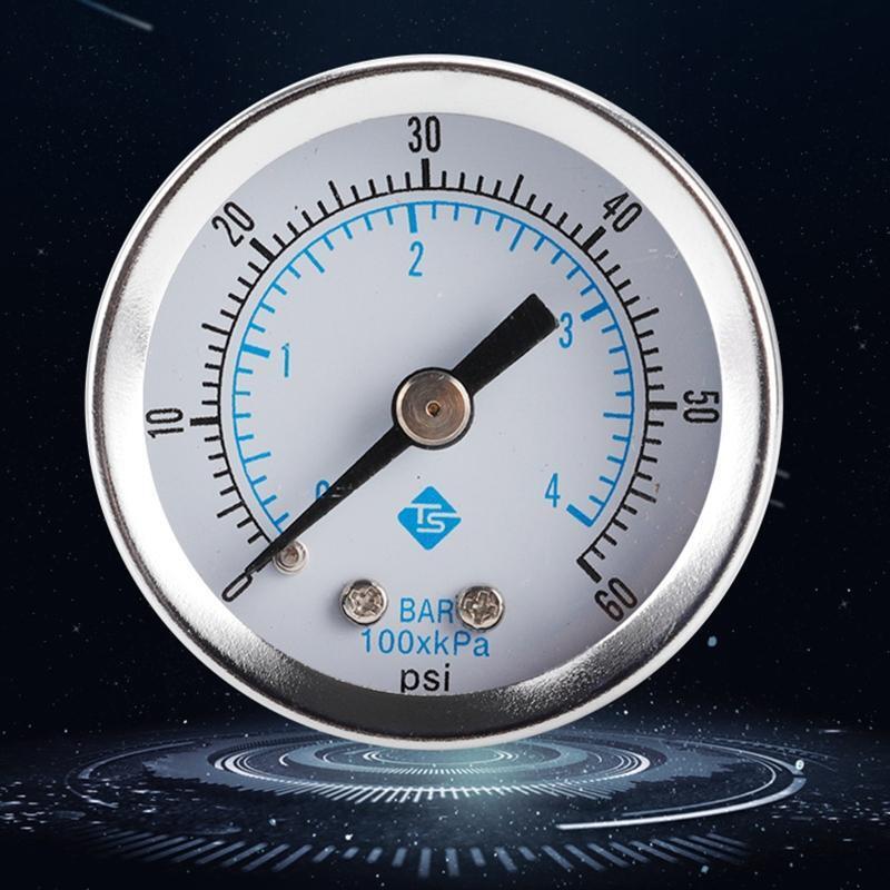 Utility Pressure Gauge Range 0-60psi/0-4bar Low Pressure Gauge 1/8" Thread