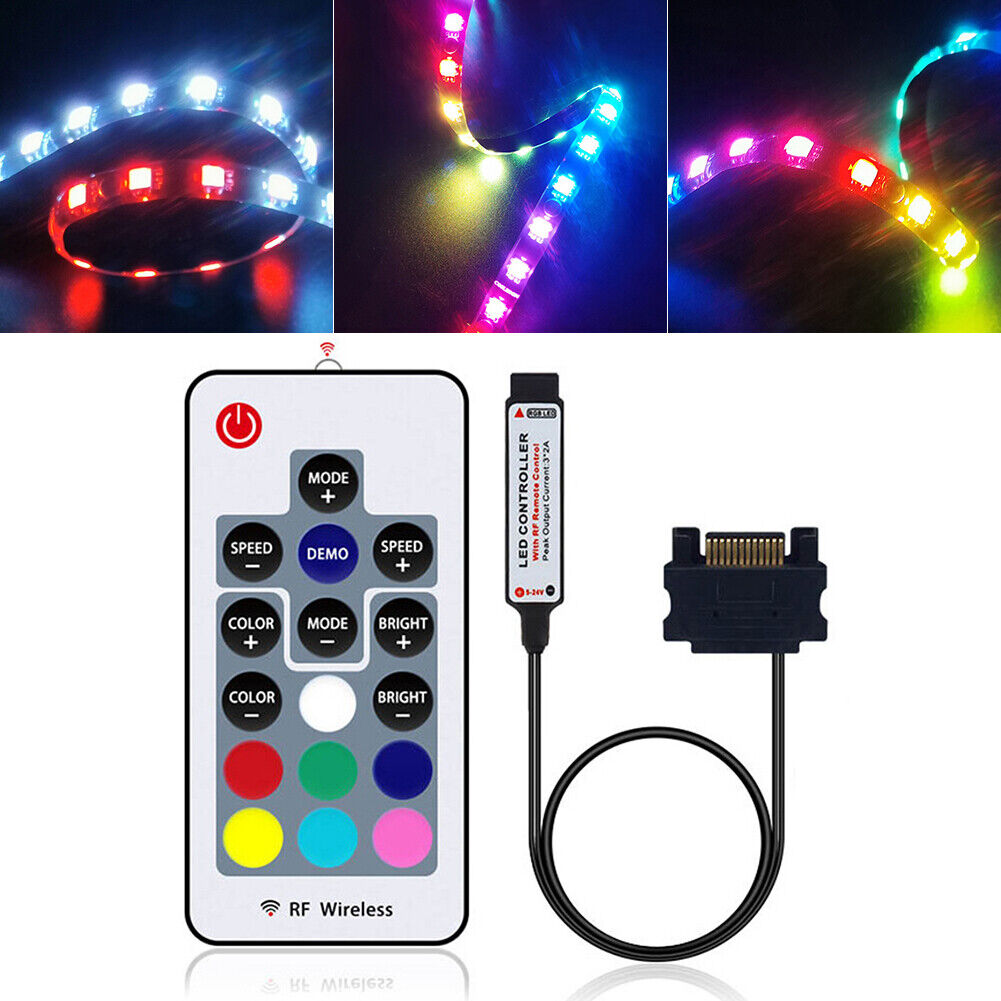 12V SATA RGB Controller RF Remote Controler For PC Case LED Strip