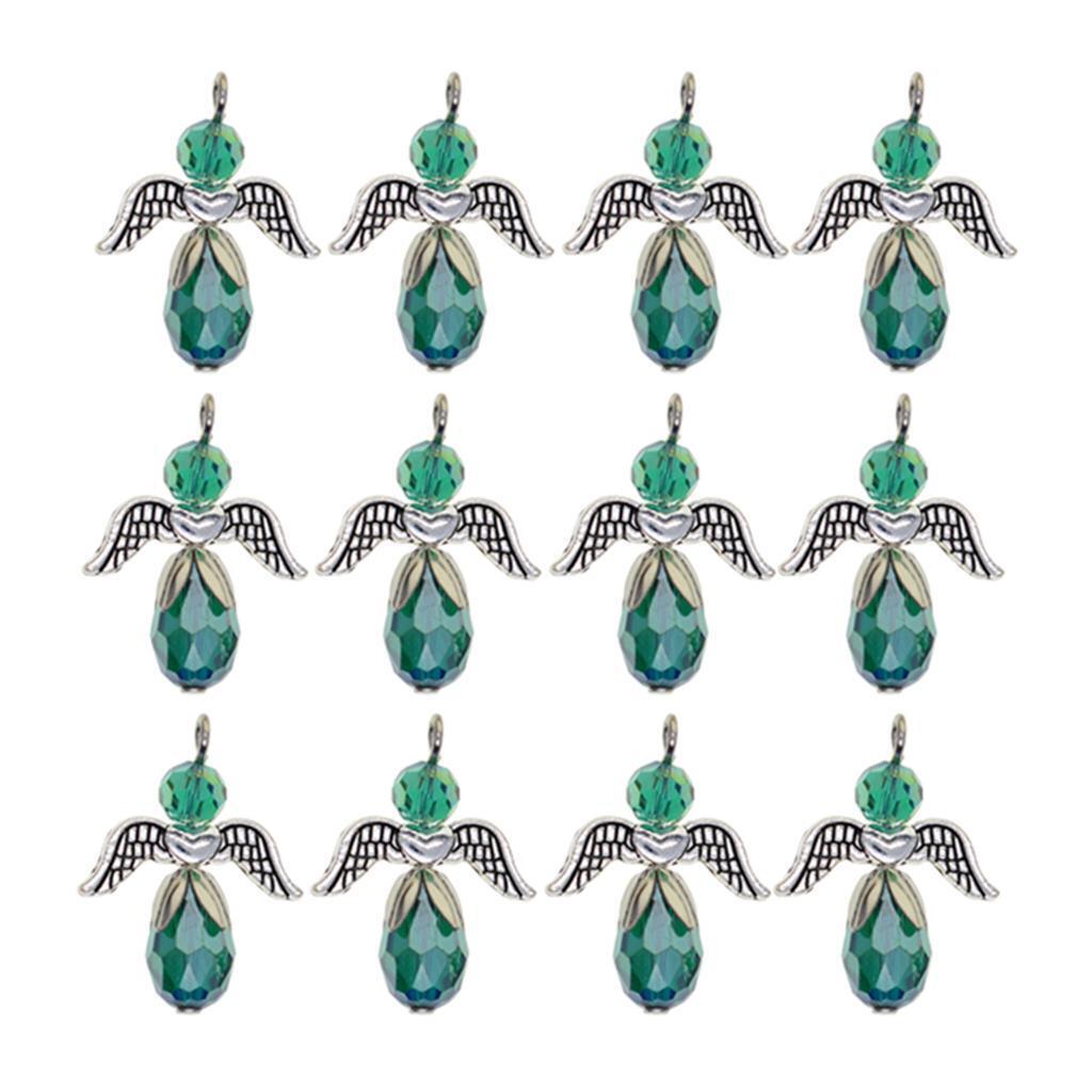 24pcs Crystal Faceted Angel Charms Shinning Fairy Pendants Ornaments Crafts