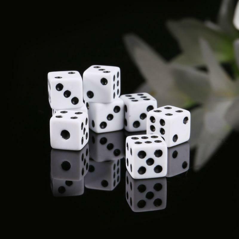100 Pieces Square Corner Dices,Plastic Right Angle Board Game Cube 8mm/0.31in