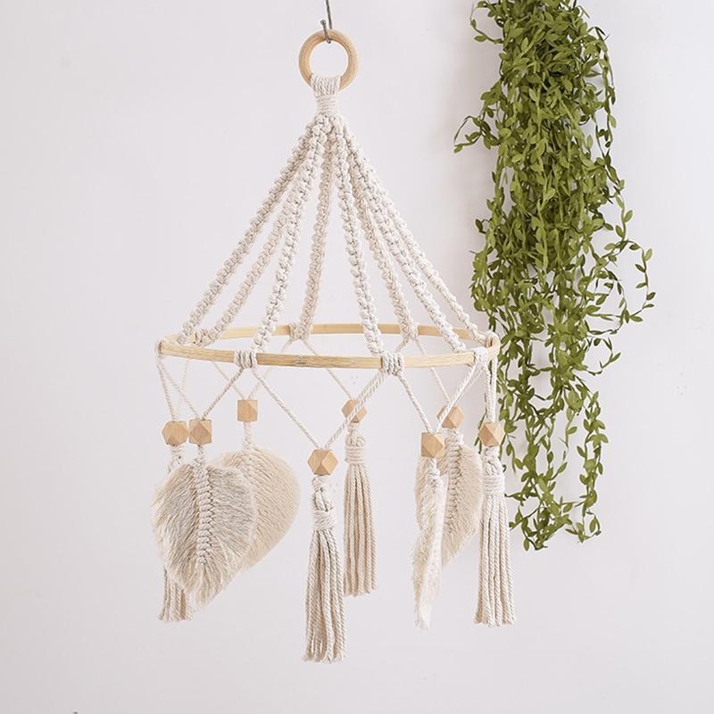 Nordic Leaves Pendant Wall Hanging Tapestry Bedroom Wall Cloth Tassel Home Decor