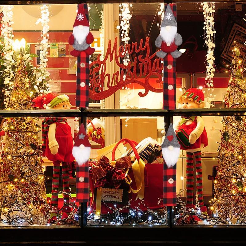 Xmas Festival Winter Door Handle Covers Window Display Cabinet Seasonal Decors