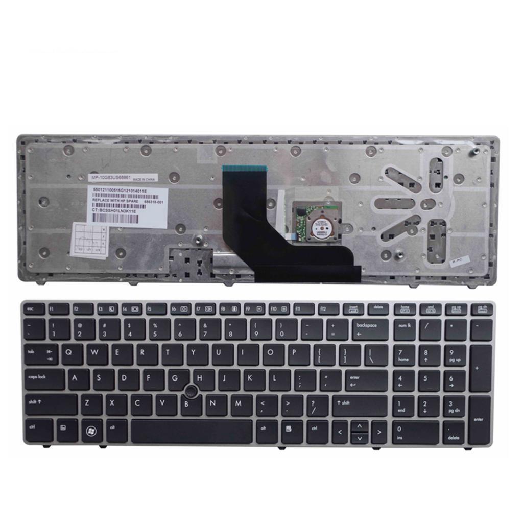 US English Keyboard For  EliteBook 8570P 8560B 6560b 6565b W/ Frame