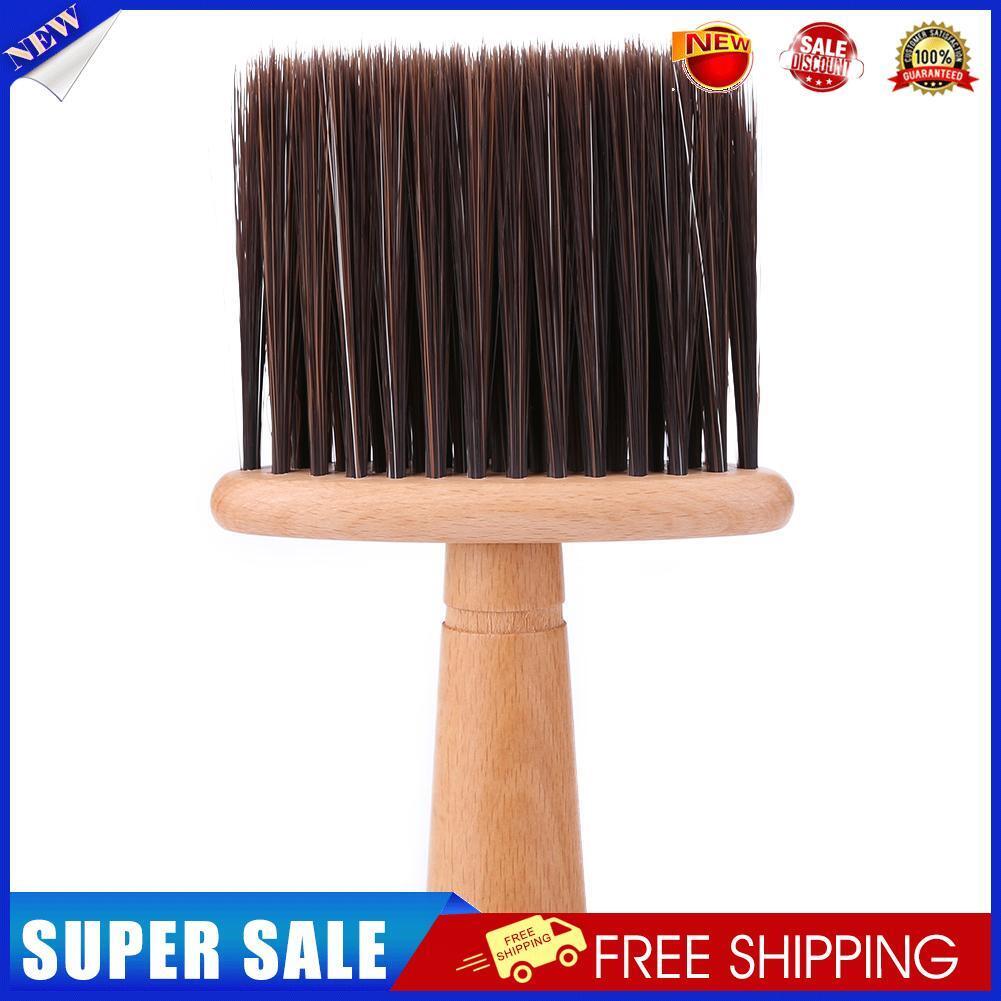 Neck Face Duster Brushes Barber Salon Cutting Hair Clean Hairbrush (Brown)