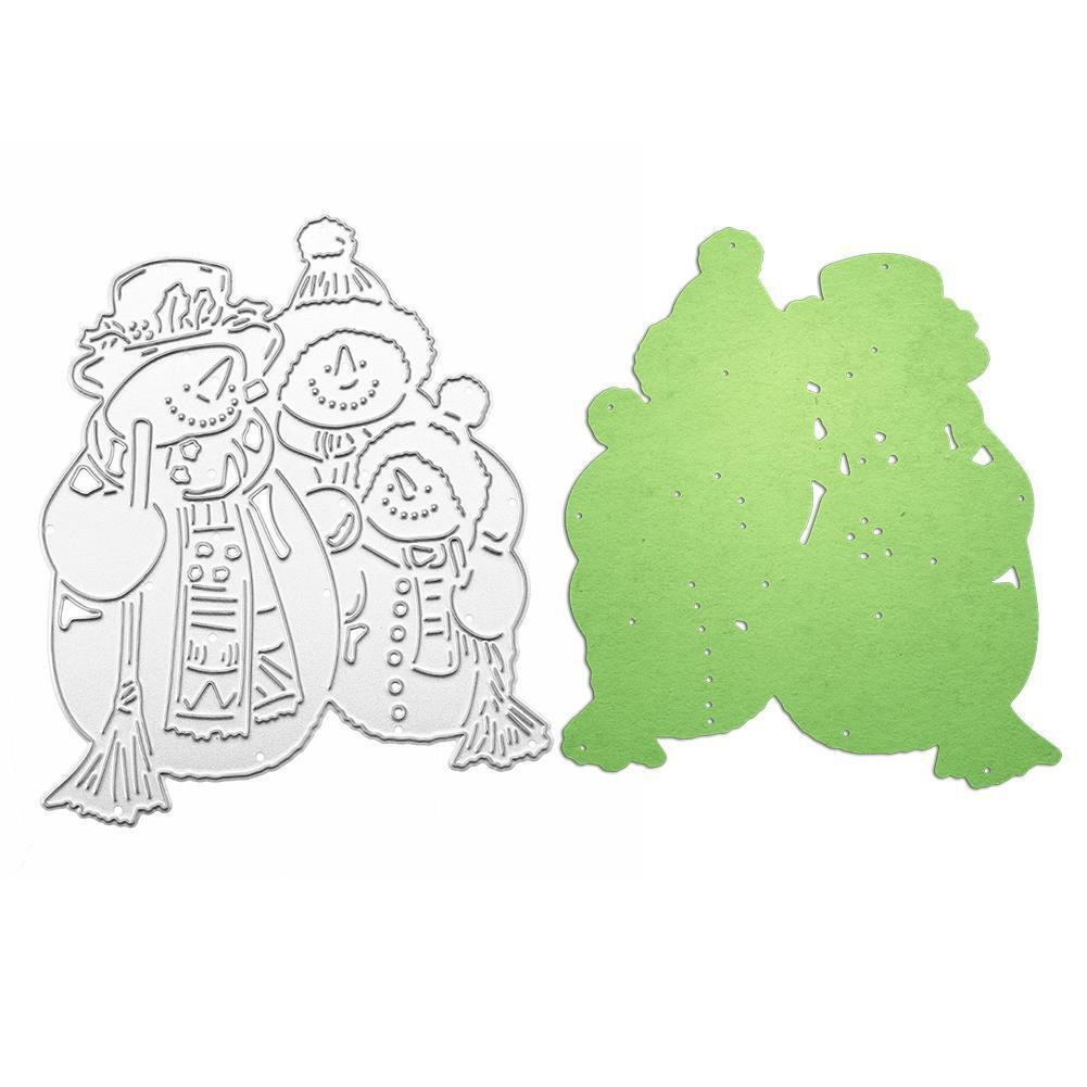 Sweeping Snowmen Cutting Die Stencil Embossing Scrapbook Craft Paper Card