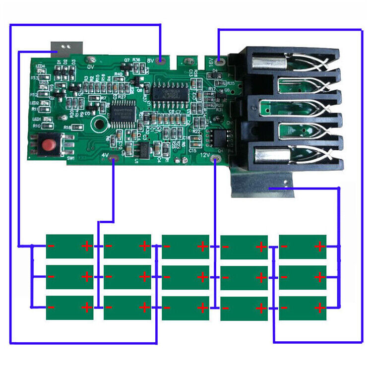 For Milwaukee 18V Li-ion Battery PCB Board Charging Protection Circuit Board SA