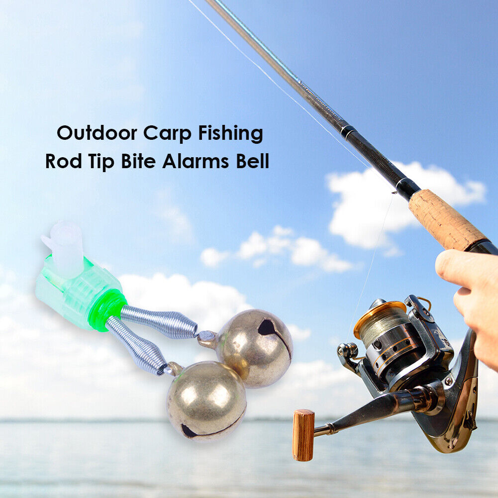 Twin Spiral Bells Outdoor Carp Fishing Rod Tip Bite Alarms Bell (Copper)