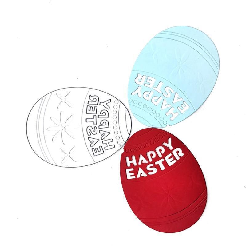 Happy Easter Egg Metal Cutting Dies Stencil DIY Scrapbooking Embossing Tool Card