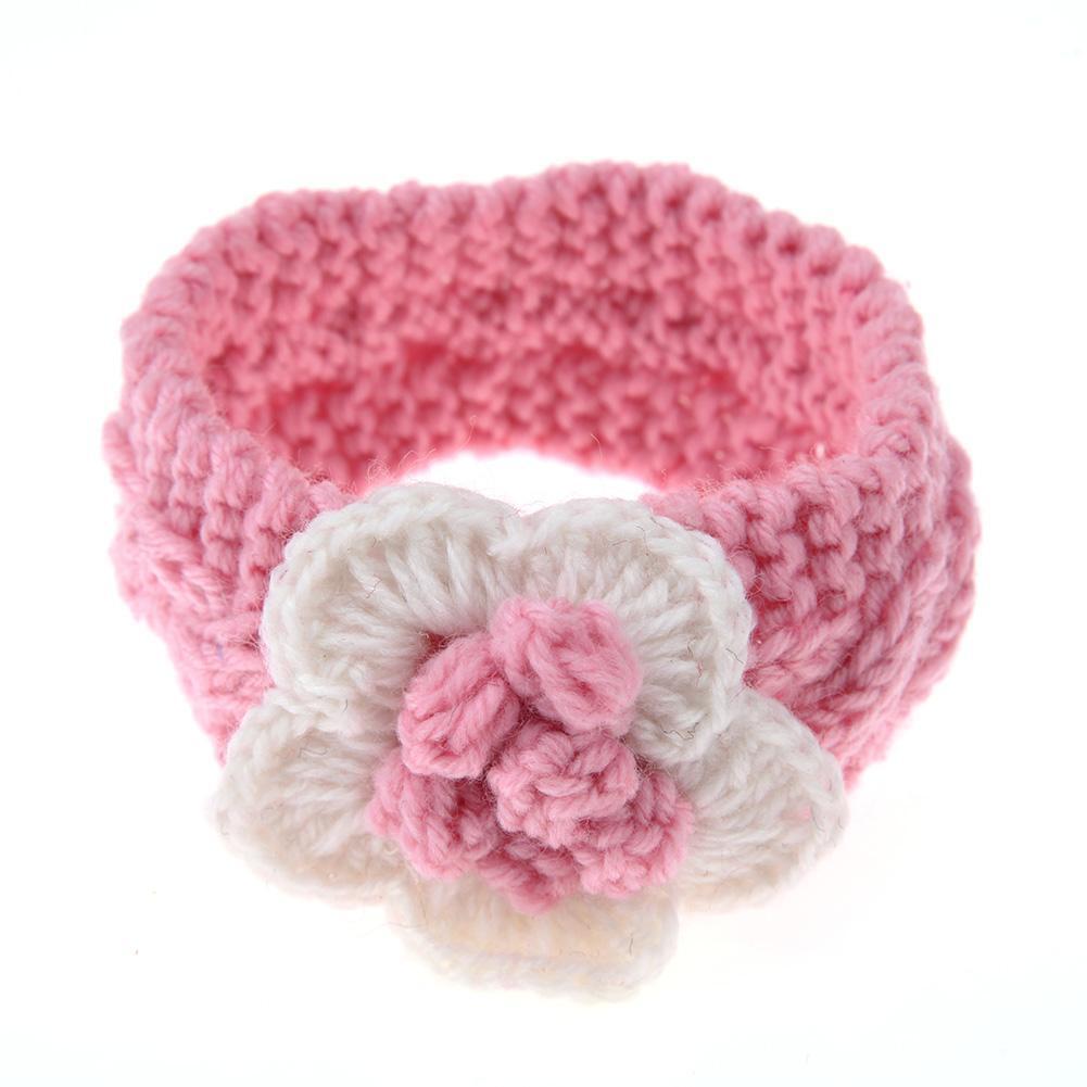 Knitted Flower Kids Hair Band Twist Woven Woolen Baby Headband(Pink)