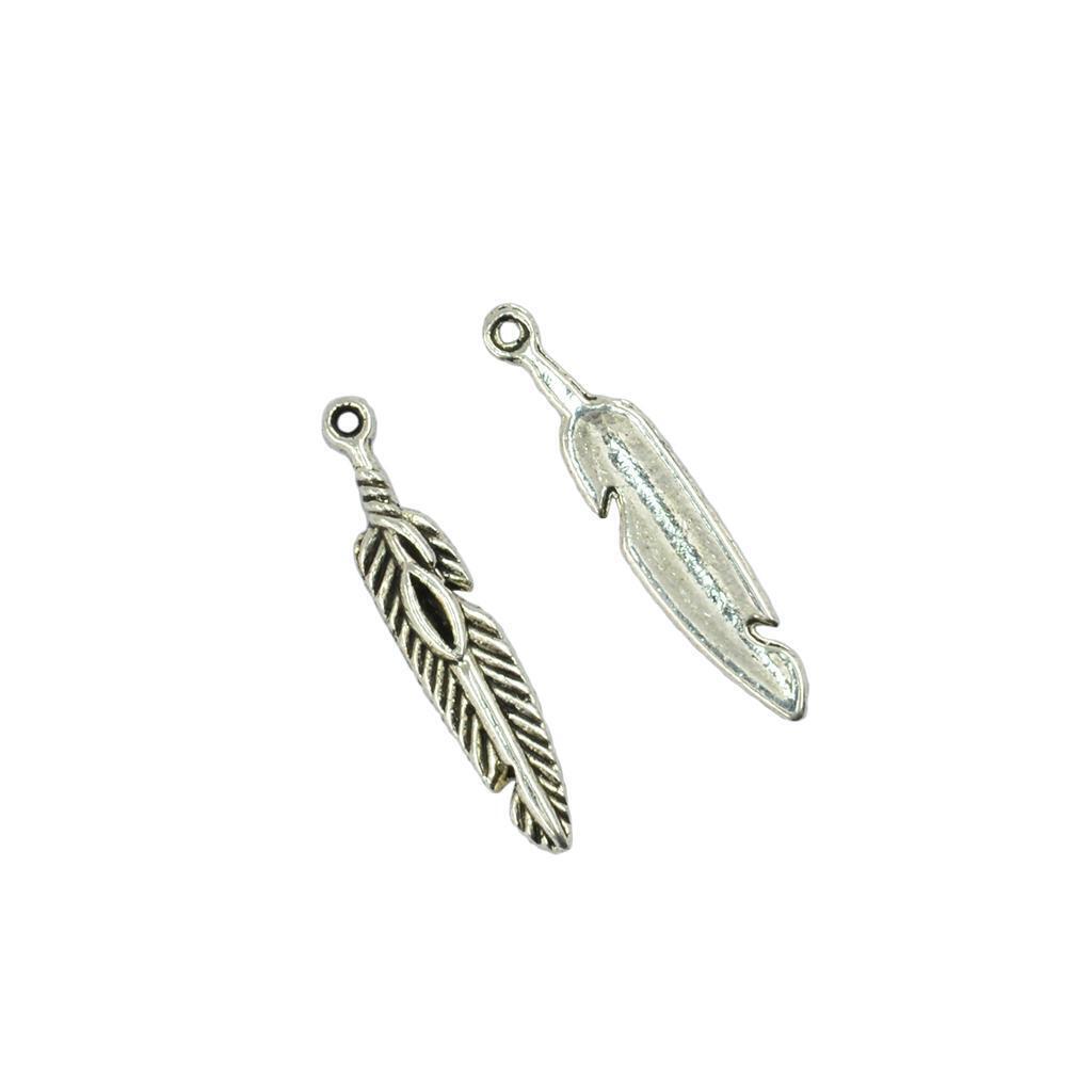 10pcs   Charms Feather Pendant Beads Jewelry Crafts Accessories