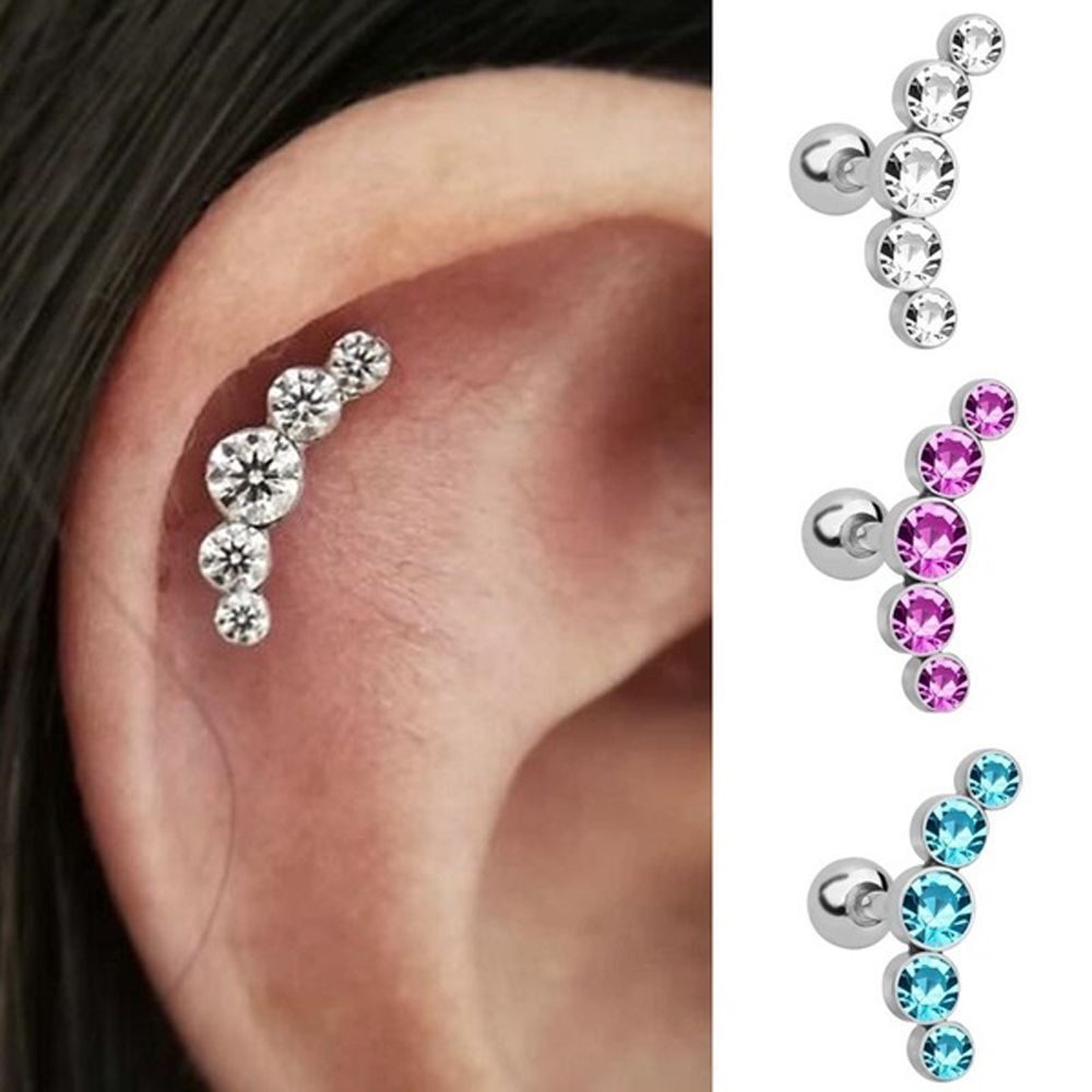 Opal 16G Women Cartilage Helix Tragus Stud Earrings Ear Piercing Body Jewelry