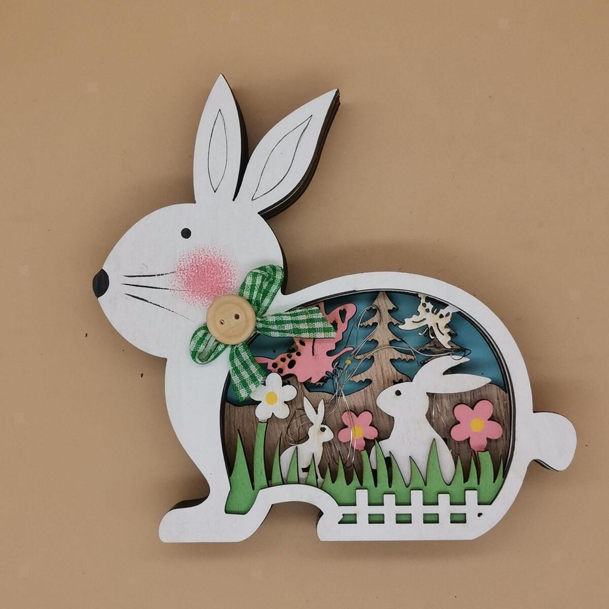 2Pcs Easter Bunny   Decor  Festival tabletop office